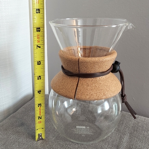 Mubod Replacement Glass Coffee Carafe Pour Over Pitcher Leather Cork Collar #157 - Picture 4 of 7